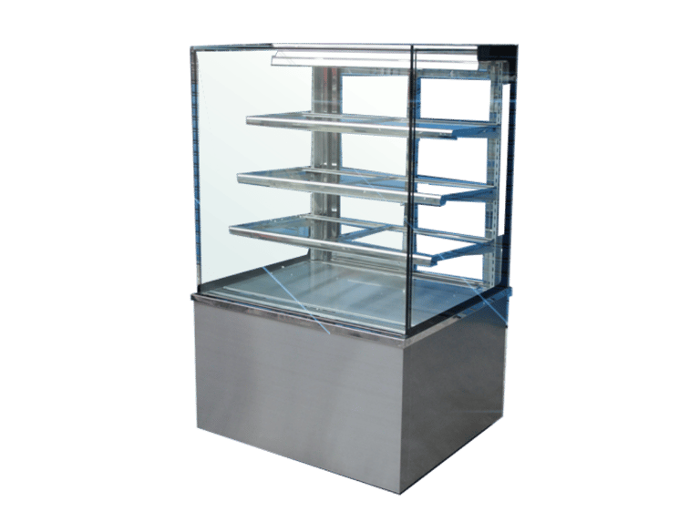 Square Cake Display ตู้โชว์เค้ก กระจกสี่เหลี่ยม Stainless Steel