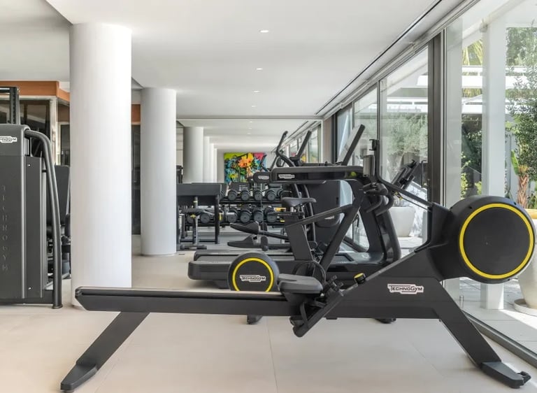Training equipment in gym at Villa Serenity Marbella