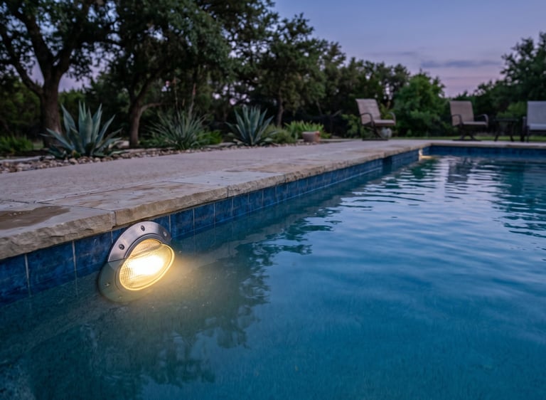 Pool light repair for a residential pool in Round Rock TX