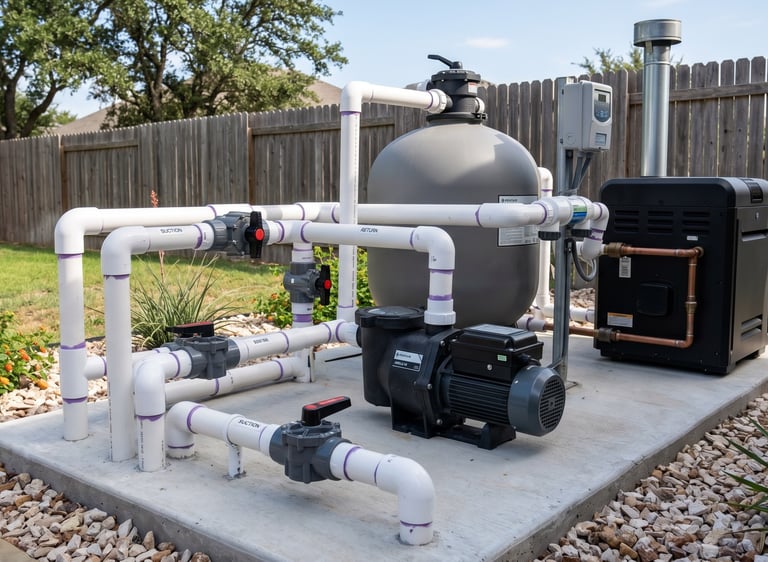 Pool plumbing and valve repair in Round Rock TX