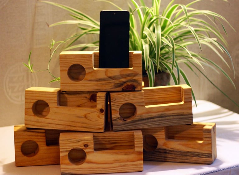 Amplificateur de son en bois pour téléphone