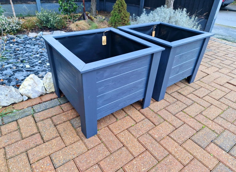 Wooden planter pair of 2 painted handmade  large size 100litre