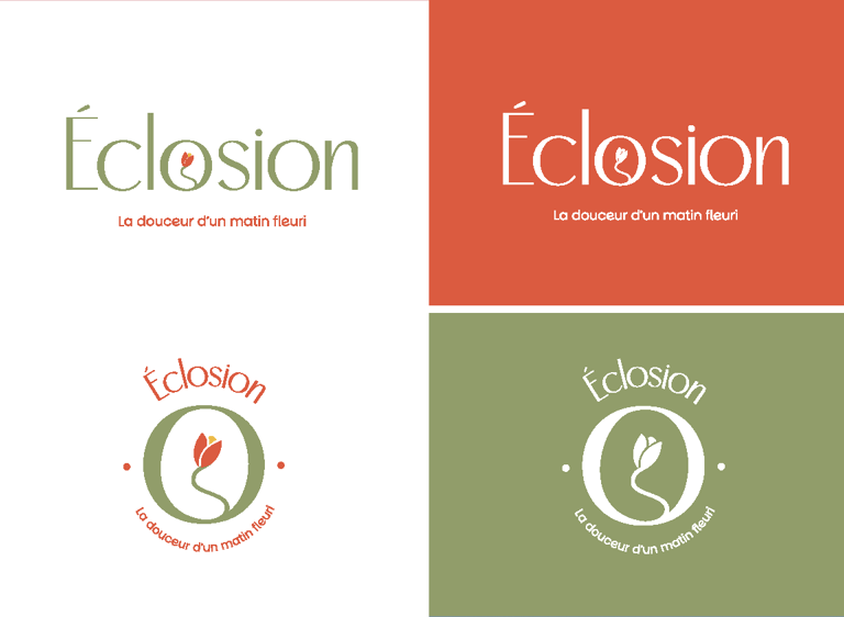 Logo - Identité visuelle - Éclosion - Fleuriste - Amy Atelier Graphique