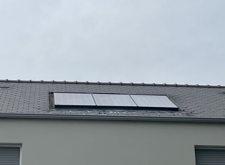 Panneaux solaires après nettoyage, surface propre et débarrassée de toute salissure et mousse.