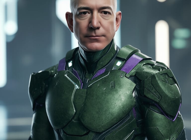 AI-generated image of jeff bezos as lex luthor