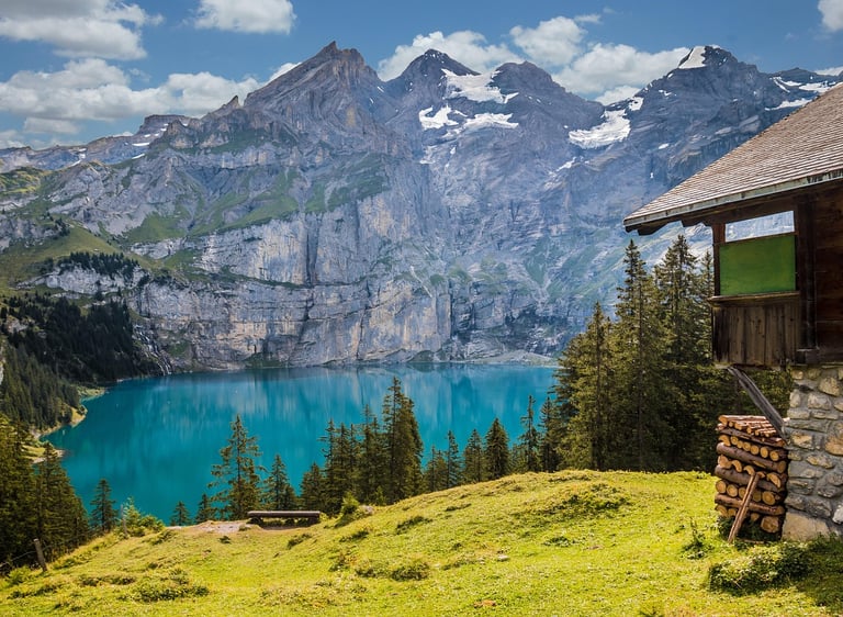 Oeschinen Lake elopement in Switzerland