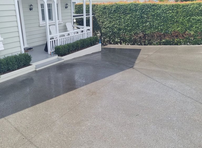 Concrete driveway North Shore Auckland Findlay Residential