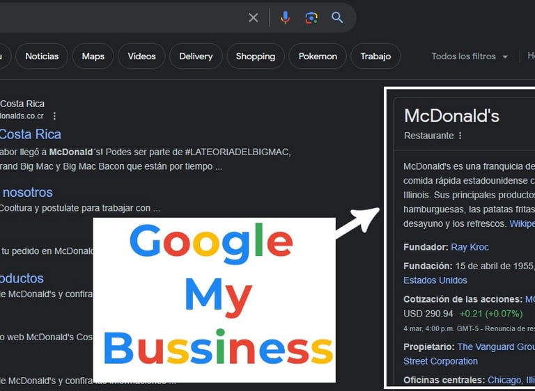 Google My Bussiness McDonald's
