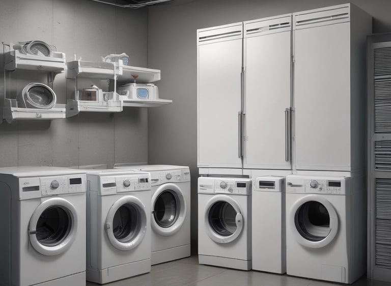 An installer setting up a refrigerator in a kitchen.