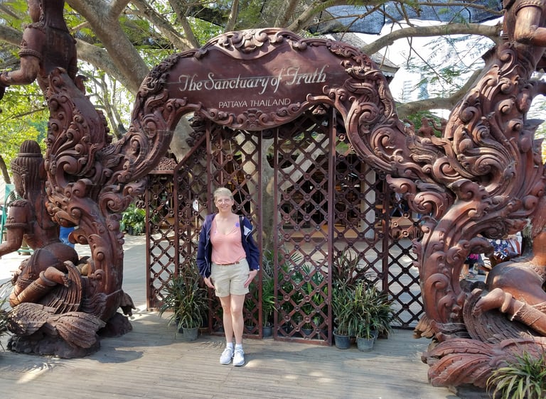 Lady Michelle at The Sanctuary of Truth in Pattaya, Thailand