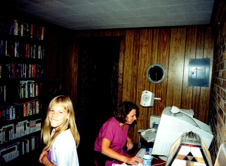 Kyrstin and Lady in the home office