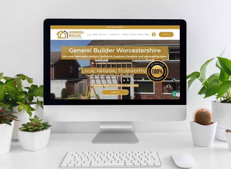 web design for a general builder in worcester designed by City Walls Design