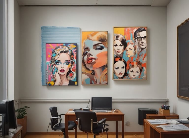 Decoração com quadro de família personalizado para a sala.