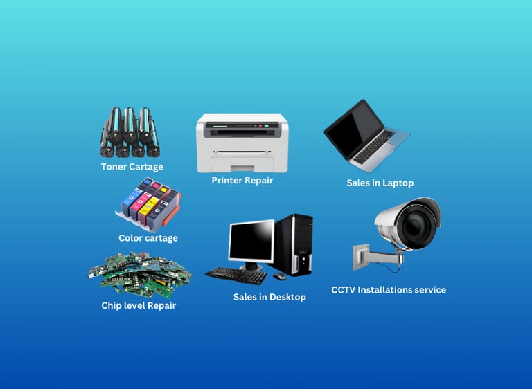 a bunch of different types of printer parts