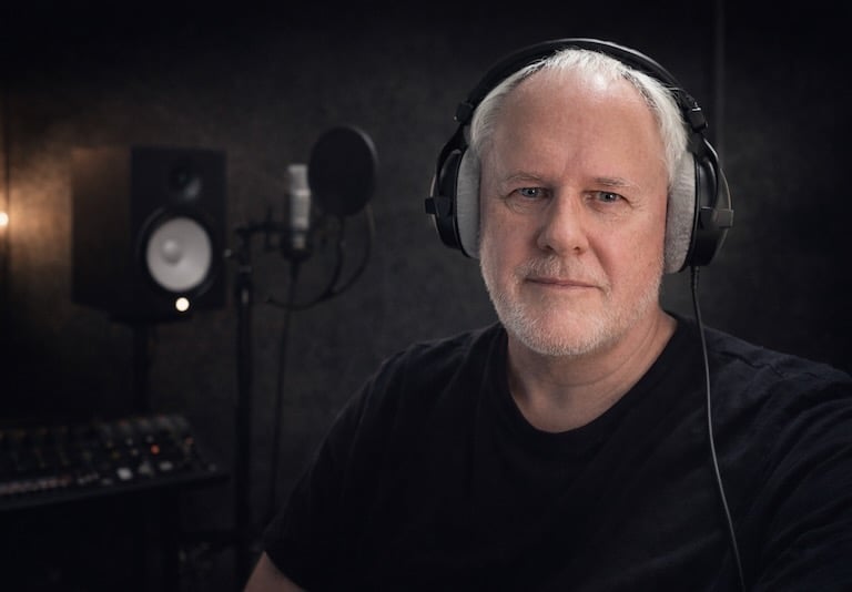 Music producer, Peter Pickering in Sessions on the Green studio