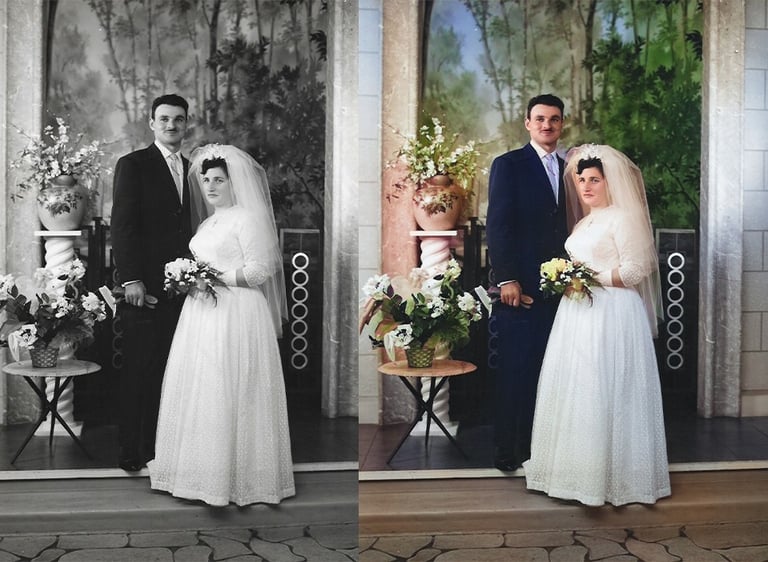 numérisation et colorisation de photos trégunc finistère