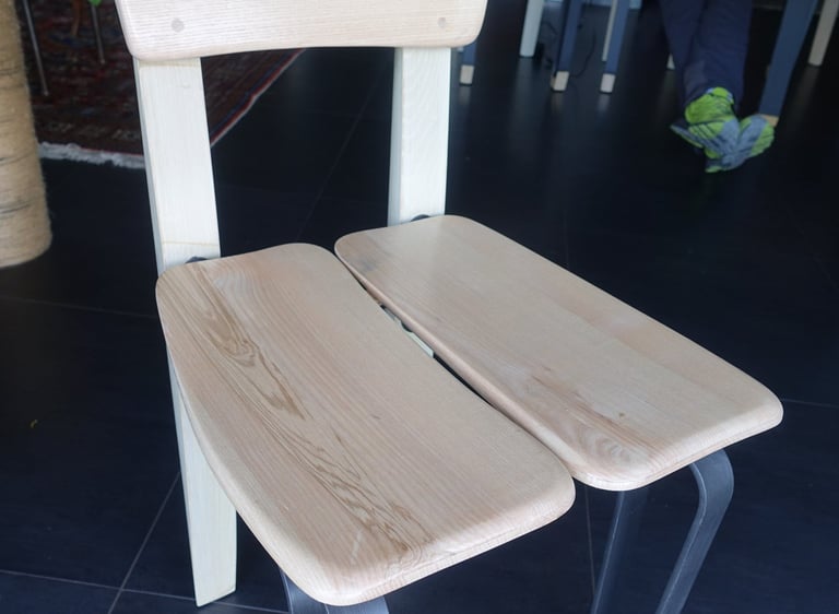 chaise de création originale en bois et fer