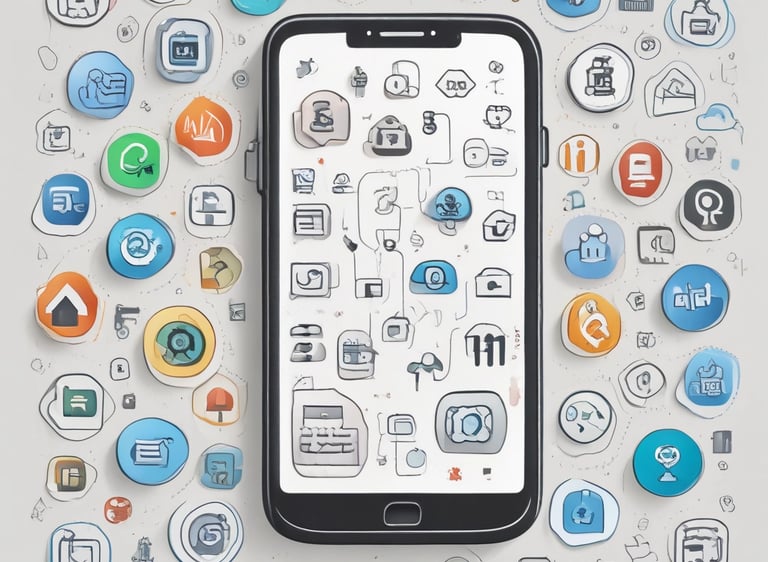 A smartphone displaying a website interface with a prominent green button labeled 'Join free.' The screen shows a search bar and various categories like Editorial, Wallpapers, and Textures & Patterns. The background is a textured, light green surface with a leaf pattern.