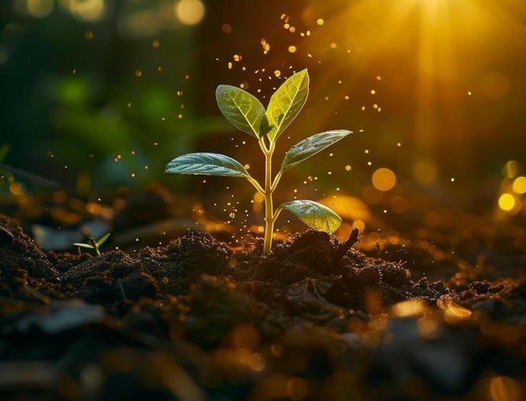 young plant facing the sun