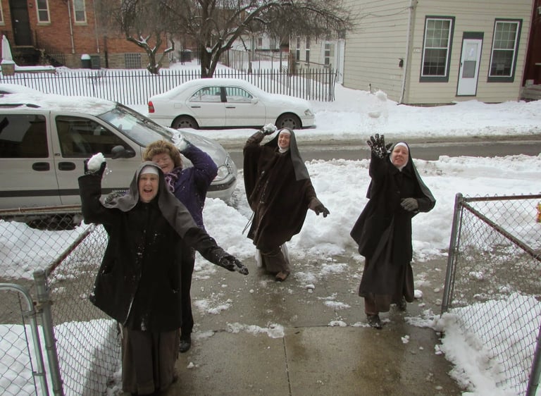 Franciscan Daughters of Mary; Snowball fight!