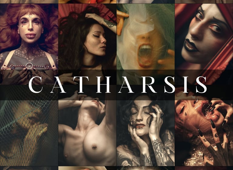 a collage of women for catharsis
