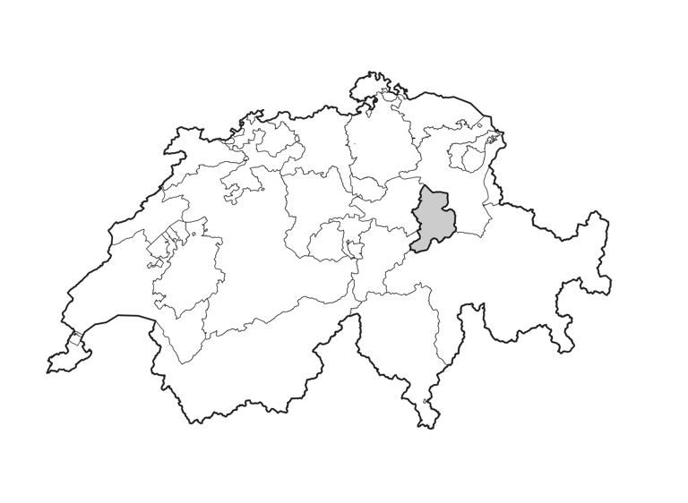 Overview map showing the location of Glarus