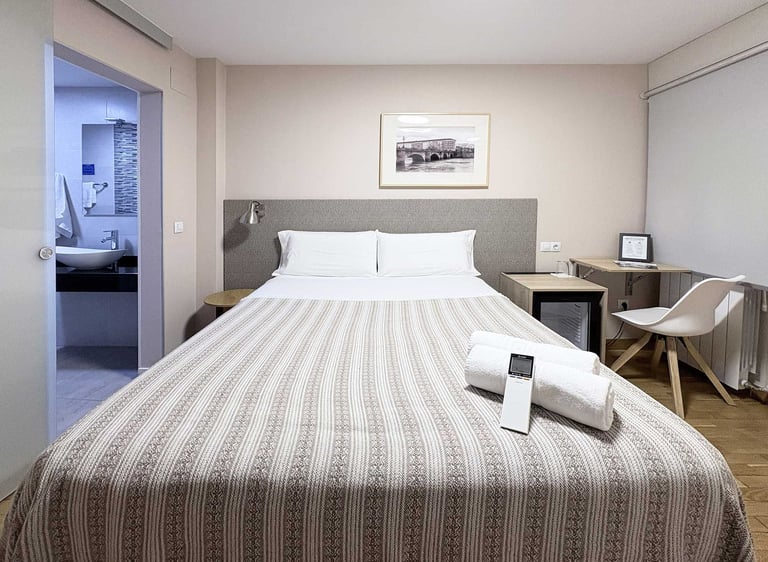 Habitación doble con baño privado en Logroño