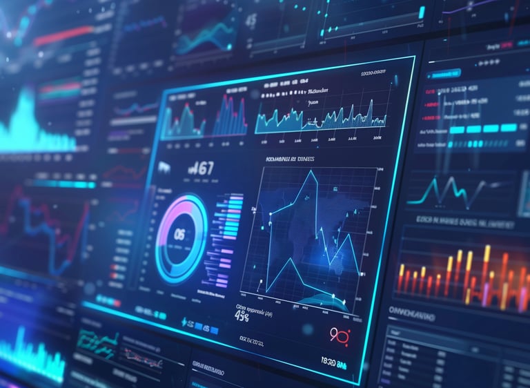a computer screen showing a bunch of data and data visual data is show as part of data analytics