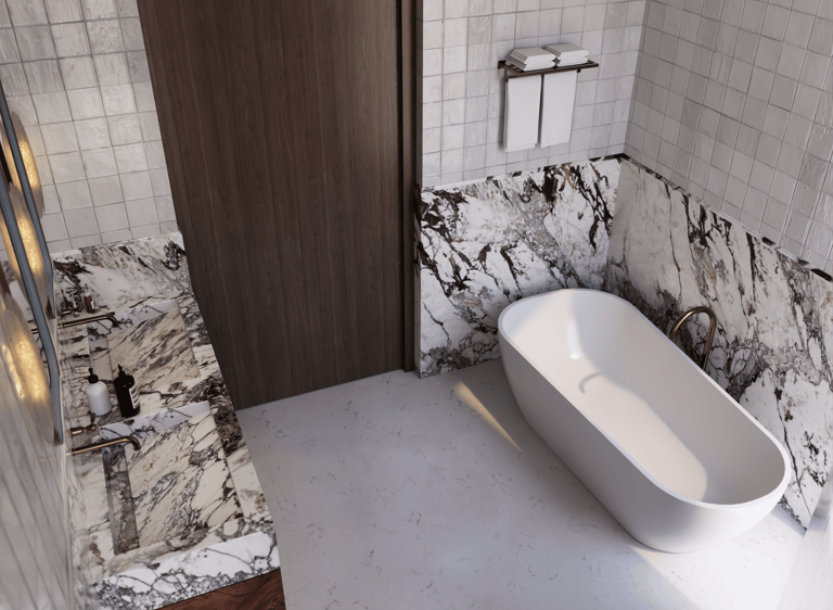 Bespoke penthouse bathroom design Dubai Marina