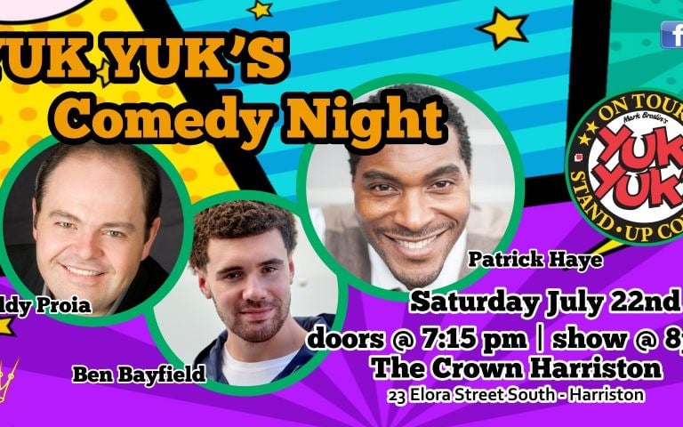 Yuk Yuk's finest comedians are coming to the Crown Harriston for an hilarious evening of live comedy