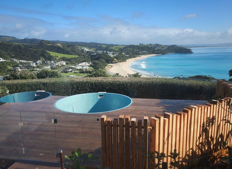 Custom pool deck Langs Beach - CHR Builders
