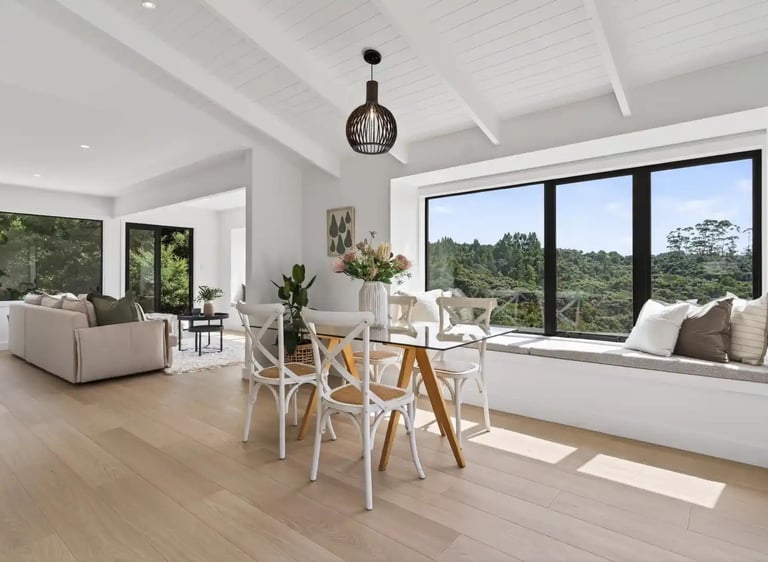 Kaiwaka Mangawhai Road home renovation - open plan living - CHR Builders