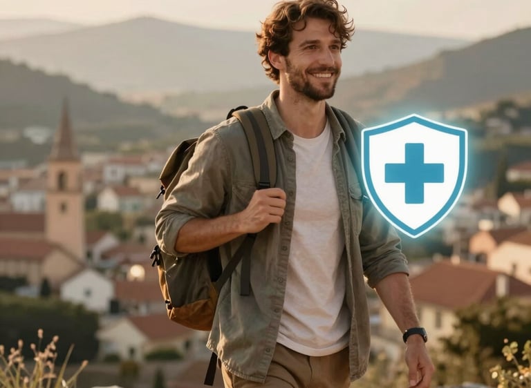 Illustration of a secure digital shield overlaying a globe with network lines.