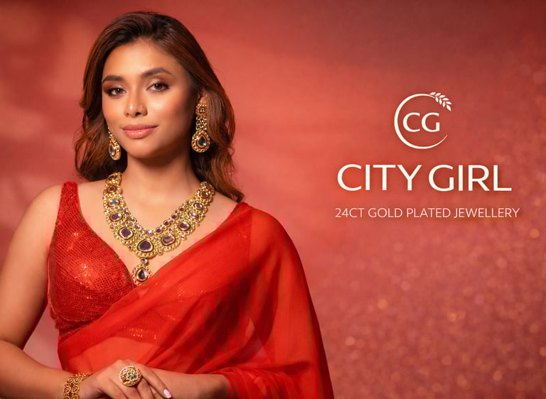 City Girl Jewellery - 24carat gold plated jewellery - City Gold Imitation Jewellery - Party Wear