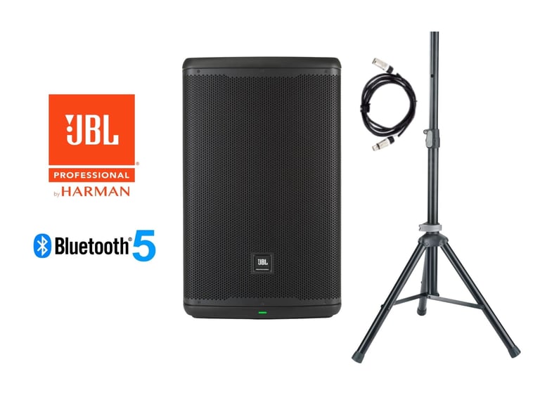 Pack de alquiler con altavoz activo JBL EON715 con Bluetooth 5 y trípode para eventos.