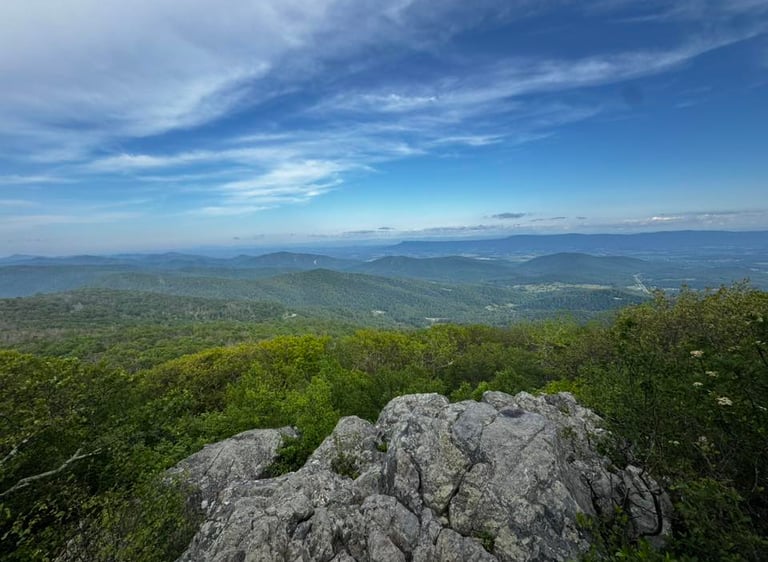 A stunning view of Virginia, a picture taken atop the trails of the Appalachian Trail.