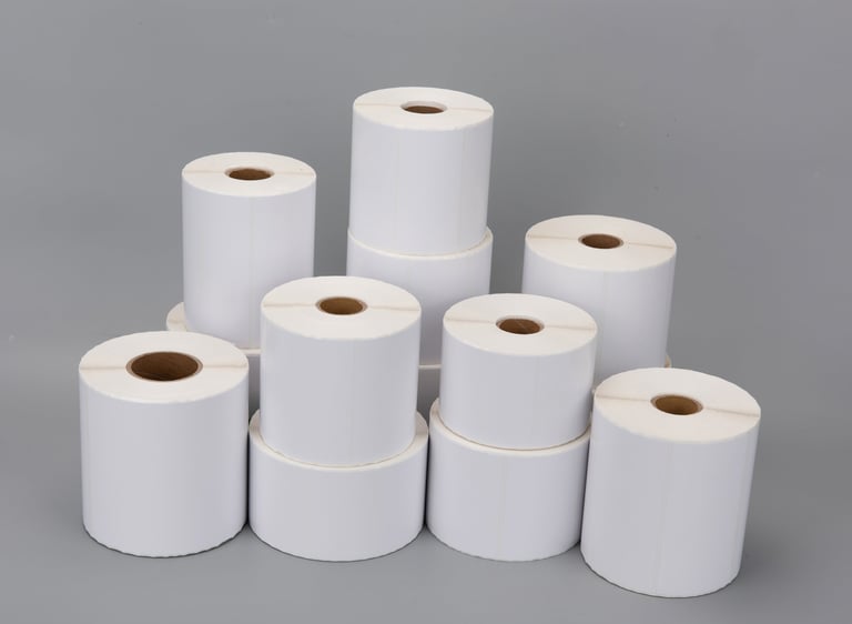 a bunch of white thermal sticker