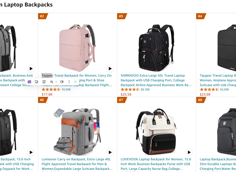 the best selling backpacks on amazon