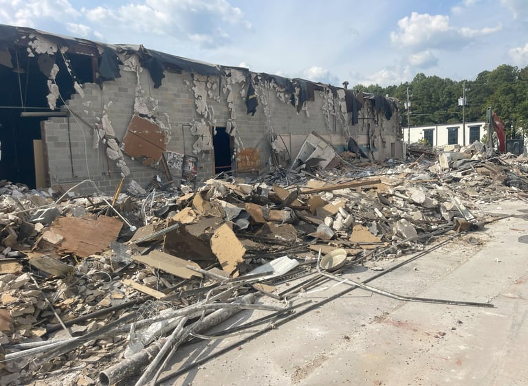 Commercial demolition site in Atlanta, GA