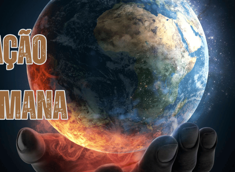 uma pessoa segurando um globo nas mãos, sibolizando a ação humana sobre o planeta