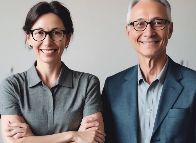 Particulares. Mujer y hombre de unos 50 años ambos. Pareja, amigos o compañeros de trabajo