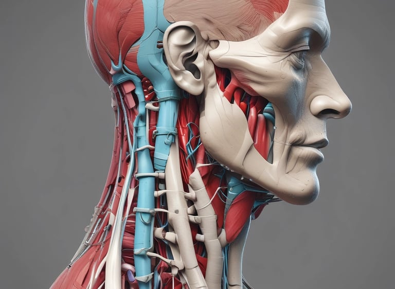 Close-up of hands applying precise pressure to a client's shoulder muscles.