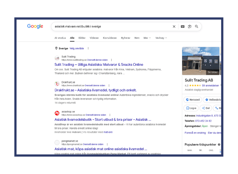 Sulit Trading til toppen av Google i Sverige