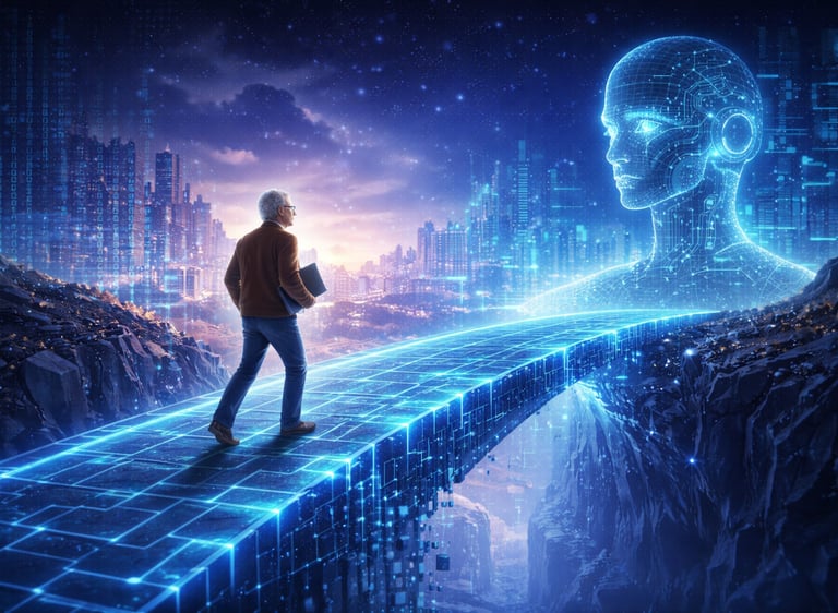 PROFESOR CRUZANDO EL PUENTE DIGITAL