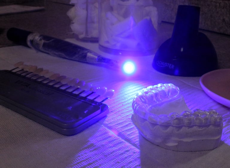 a table with dentist tools