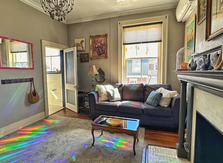 living room with big window 2123 rivermont apartments
