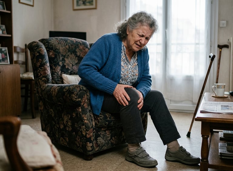 douleur du genou chez une personne agée