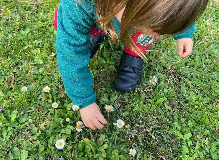 babysitter propõe atividade de Montessori para apanhar bolas