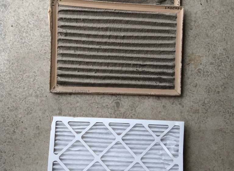 EAC Filters Before and After the cleaning process