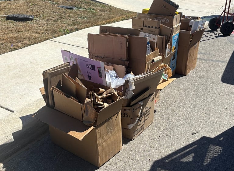 House full of Empty Cardboard boxes